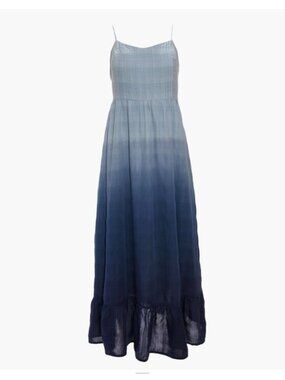Madewell blue ombre maxi dress with pin tuck detail on bust size 6